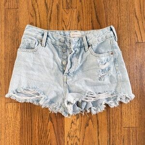 PacSun Light Wash Frayed Denim Shorts